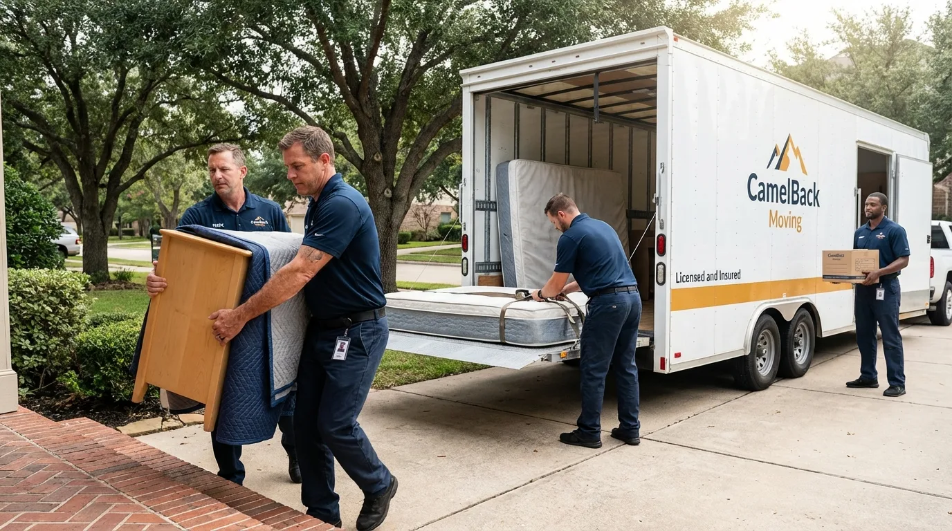 Crew loading residential truck for cross-state move from Huntingtown, MD